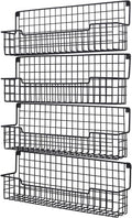 Spice Rack Wall Mount, Spice Organizer for Cabinet & Pantry Door, Set of 4 Hanging Spice Rack Saving Space for