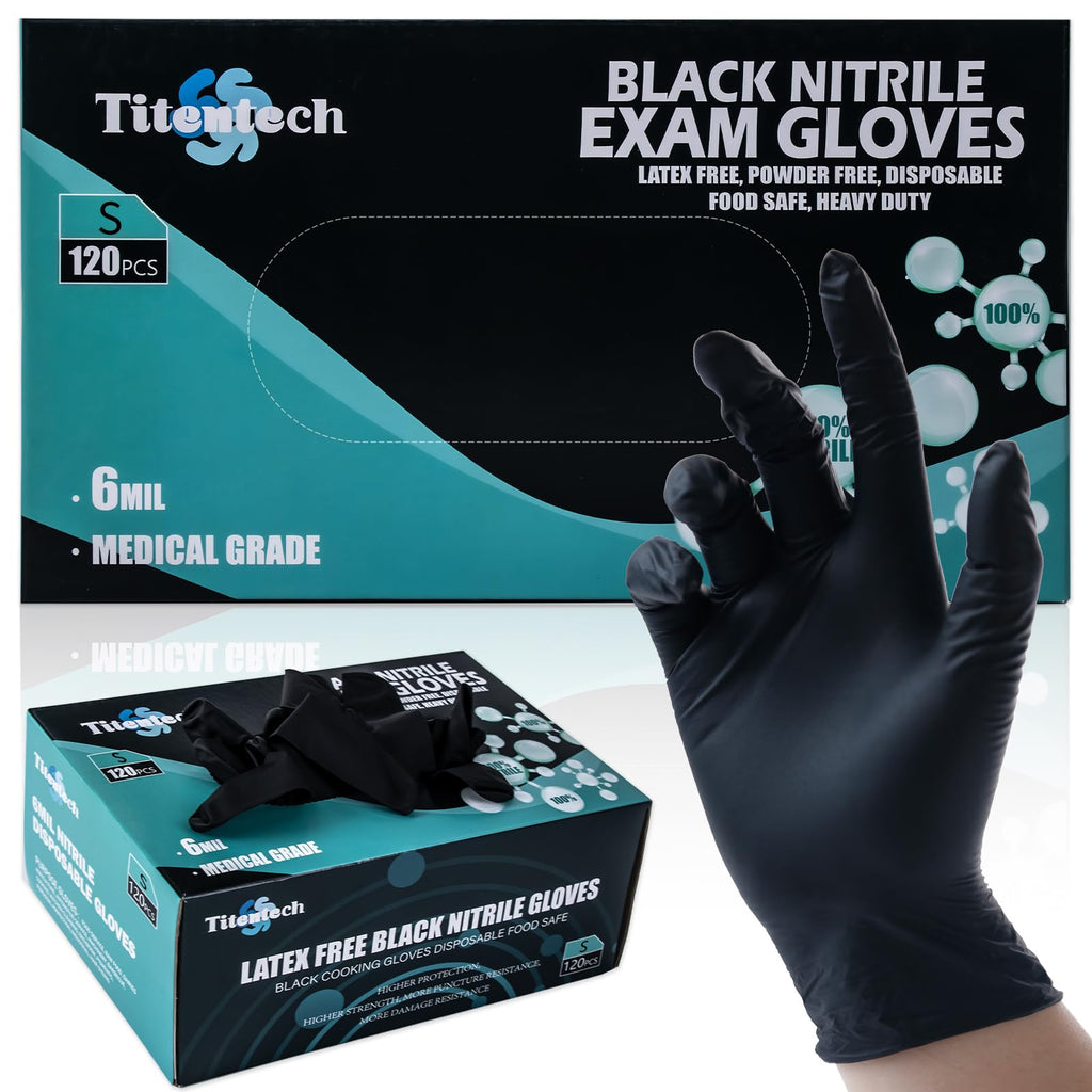 Nitrile Exam Gloves 6Mil Disposable Glove Food Grade 120PCs Small