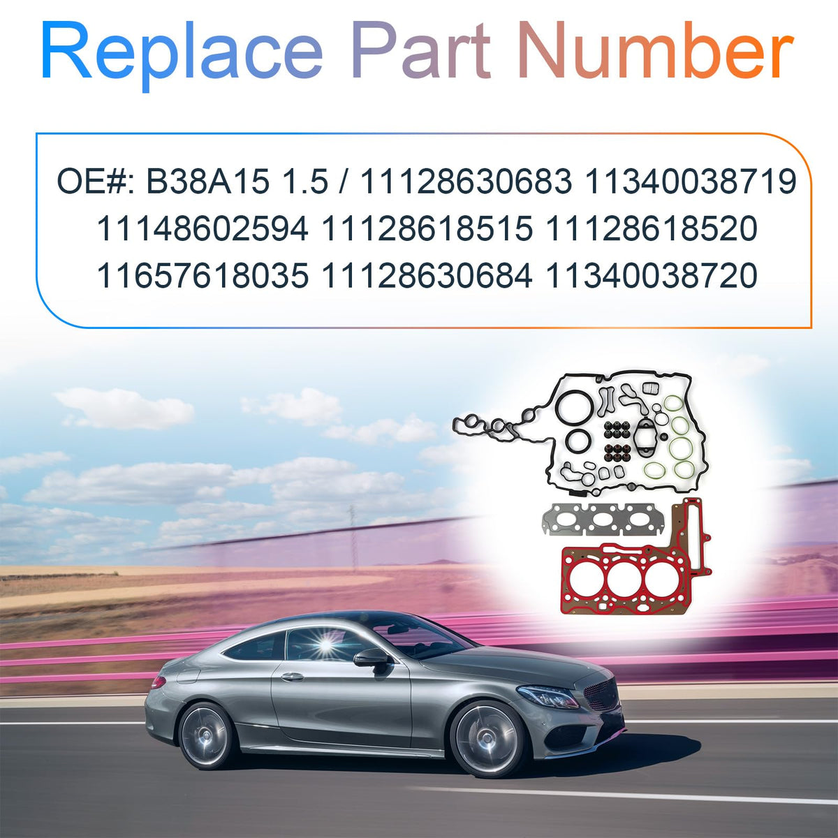 INGKAN B38 Engine Cylinder Head Gasket Set Fits for BMW