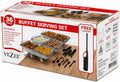 36 Piece Disposable Chafing Dish Buffet Serving Set with 3 Water Pans, 6 Half Size Food Pans, 3 Wire Racks, 6 Fuel