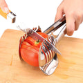 Tomato Slicer Lemon Cutter Multipurpose Handheld Round Fruit Tongs Stainless Steel Onion Holder Easy Slicing Kiwi