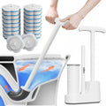 Disposable Toilet Brush and Plunger Set, Dual Handdle Toilet Plunger, All-in-1 Bathroom Cleaning Kit with 18PCS