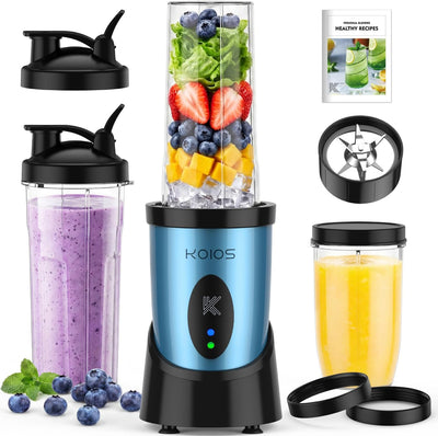 Smoothie Blender Kitchen, 900W Personal Blender with 3 To-Go Cups | (2) 23oz & 16oz Cups, Blend Smoothies Shakes