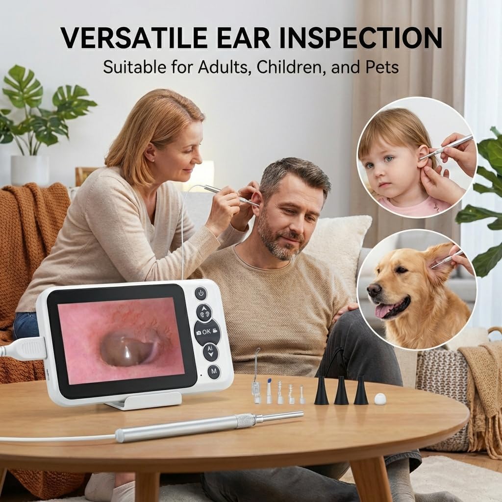 Digital Otoscope with 4.5" HD Screen, Ear Wax Removal Tool Kit