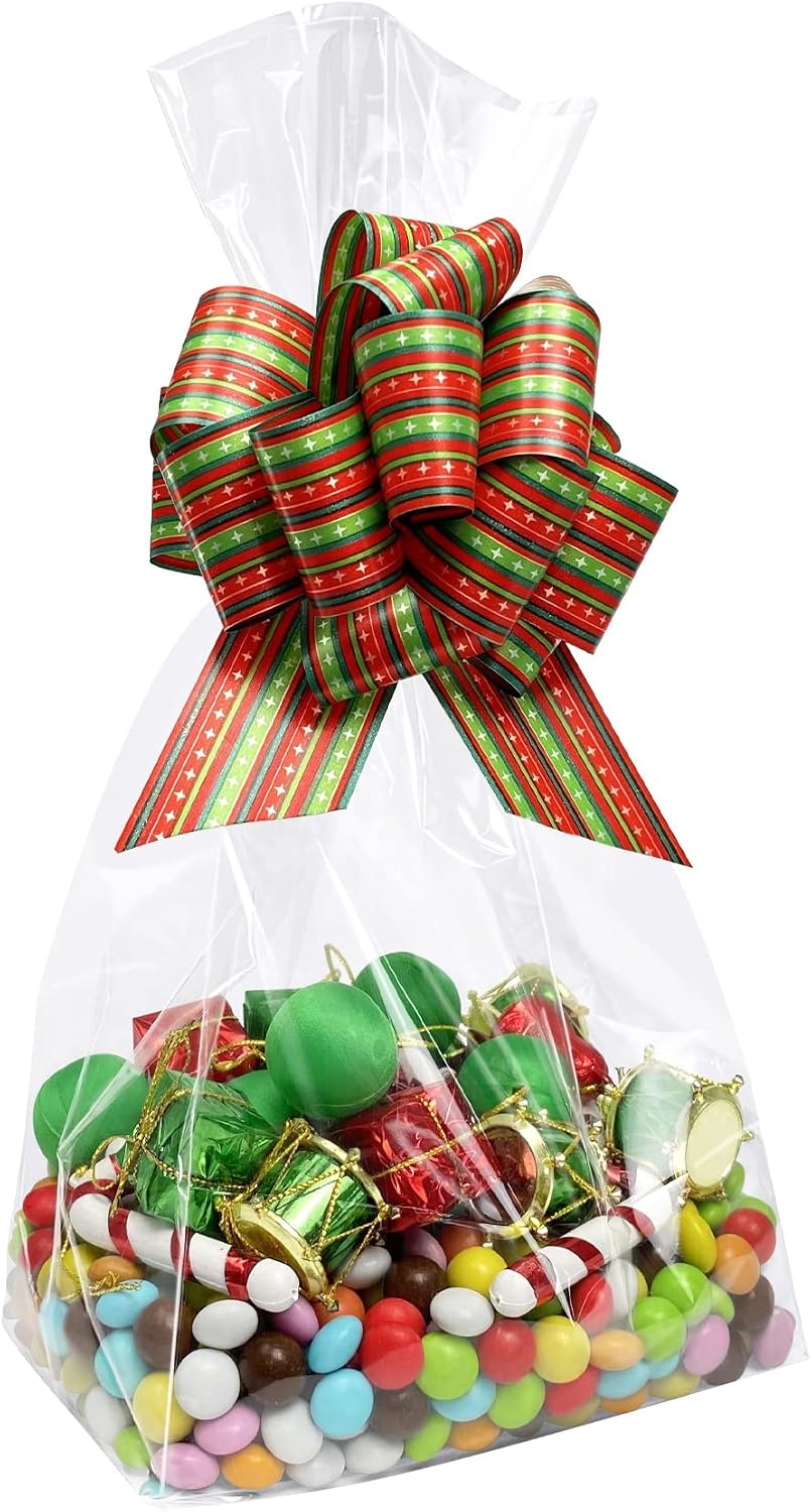Gusseted Flat Bottom Cellophane Bags 6x4x13 Inch 50Pcs