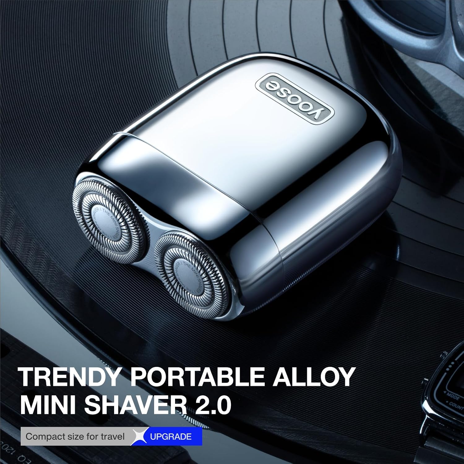 Mini Shaver, Portable Electric Razor for Men, Silver | Alloy Unibody, IPX7 Waterproof, Cordless Dry Shave, USB-C