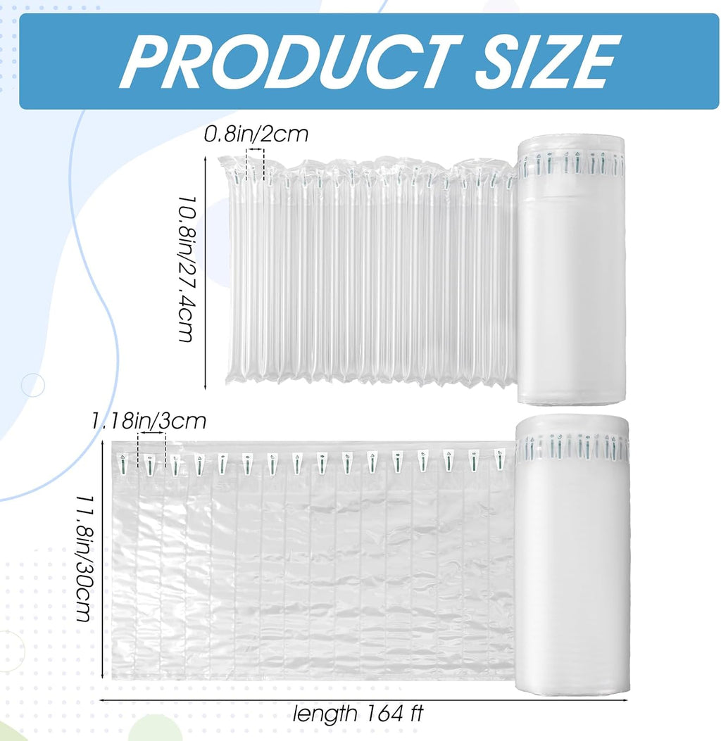 Big Bubble Wrap Large Bubbles 12"x164' Roll, Huge Bubble Wrap for TVs & Moving, Inflatable Packing Air Pillows with