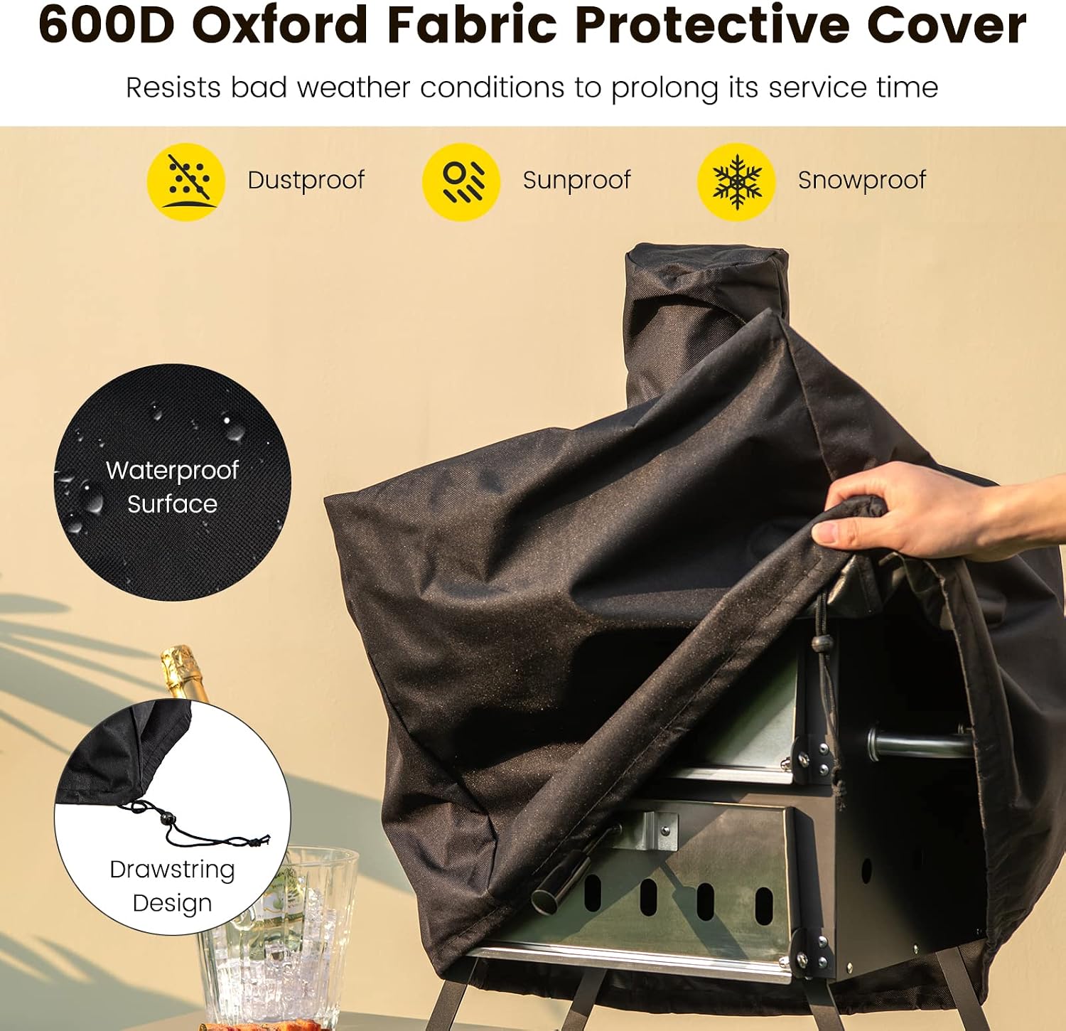 Outdoor Pizza Oven Wood Fired, 2-Layer Outside Pizza Maker