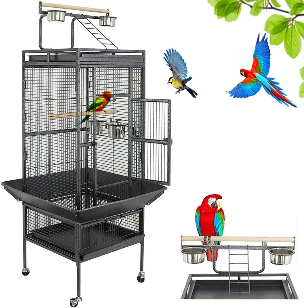 61 Inches Large Bird Cage Play Top Parrot Cockatiel Parakeet Chinchilla Macaw Cockatoo Cage W/Stand Perch Pet Supplies