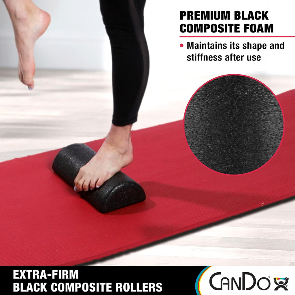 Black Composite High-Density Foam Rollers for Muscle Restoration Massage Therapy Sport Recovery and Physical Therapy