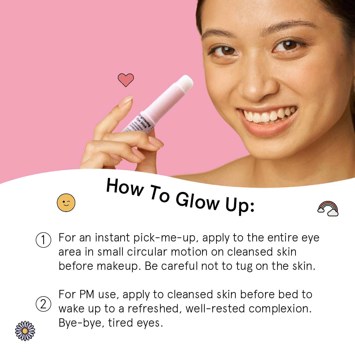 Under Eye Brightener Balm Stick - Travel Essentials | Caffeine Eye Cream for Dark Circles, Puffiness- Vegan