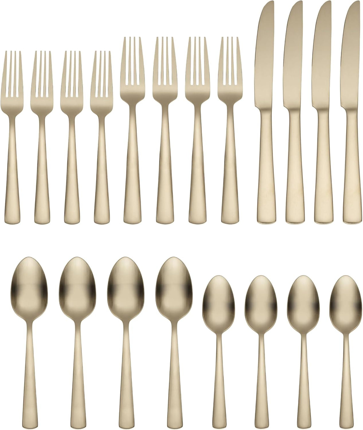Aptitude Champagne Satin 20-Piece Silverware Set for 4, Flatware