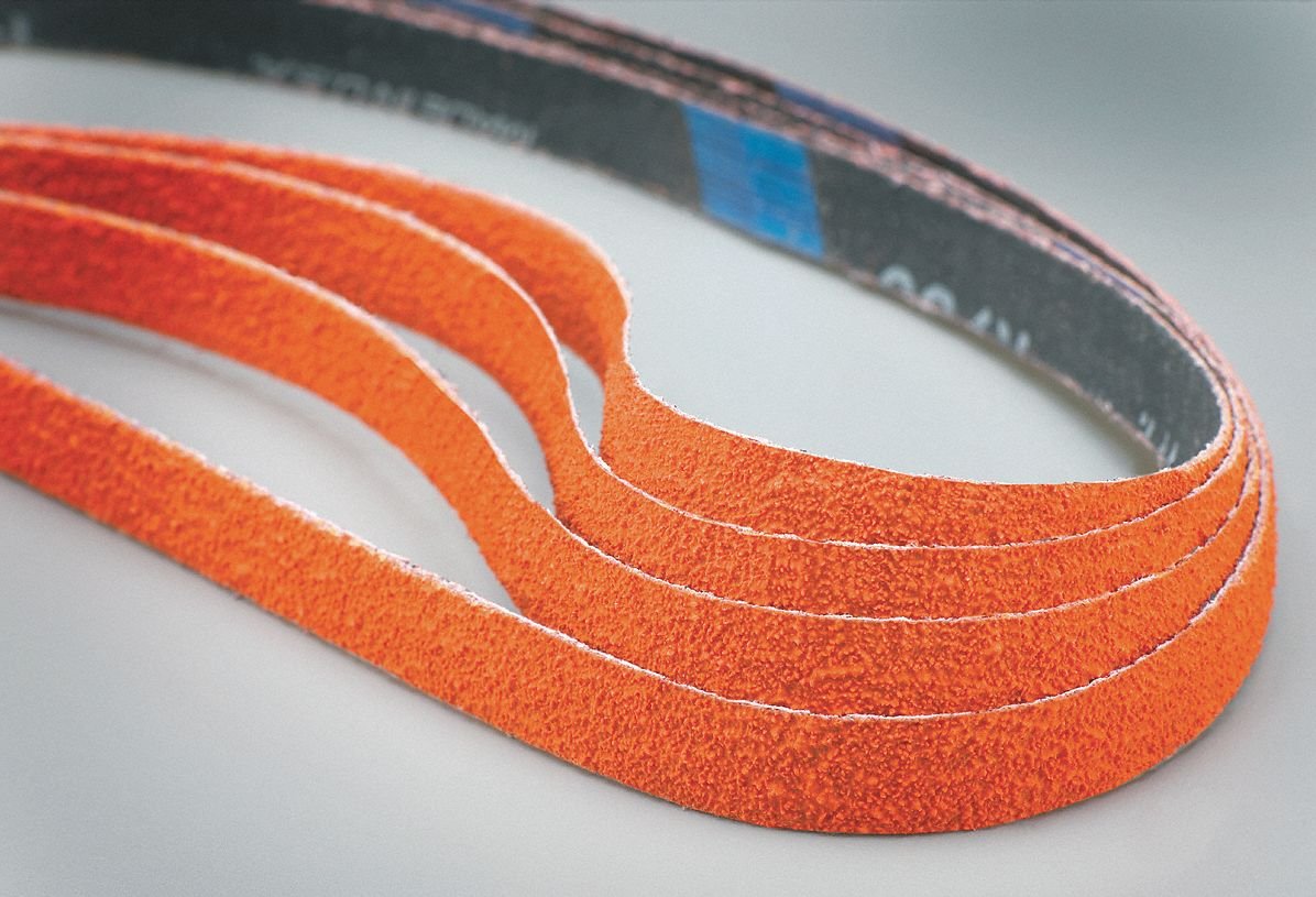 Norton Sanding Belt, 18" Length, 1/2" Width, Ceramic, 60 Grit, Medium, Coated, R980P Blaze, EA1