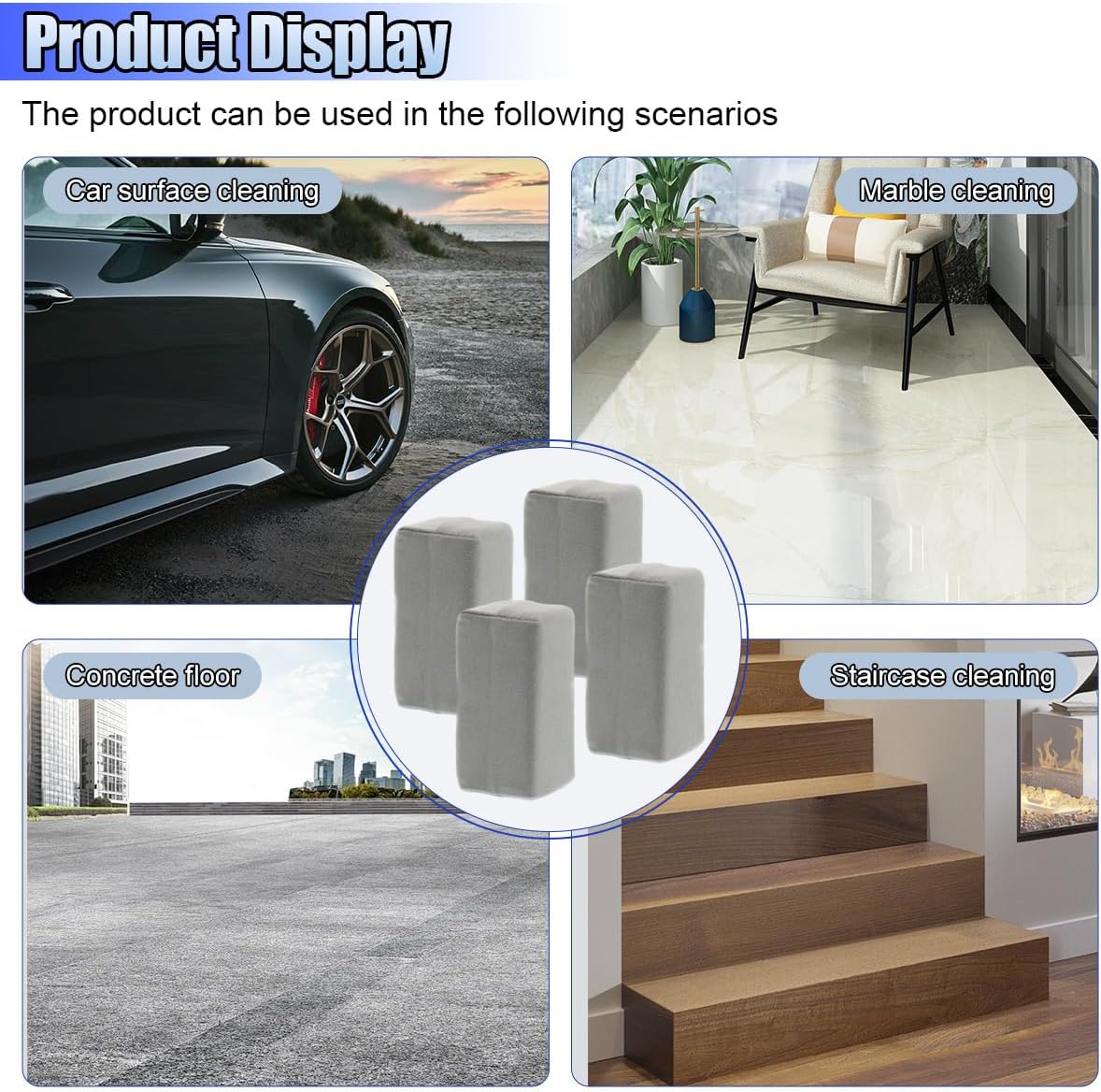 Suede Microfiber Applicator Pad, Multi-Purpose Ceramic Spray Coating Sponge Pads, Car Detailing Sponge for Car Paint