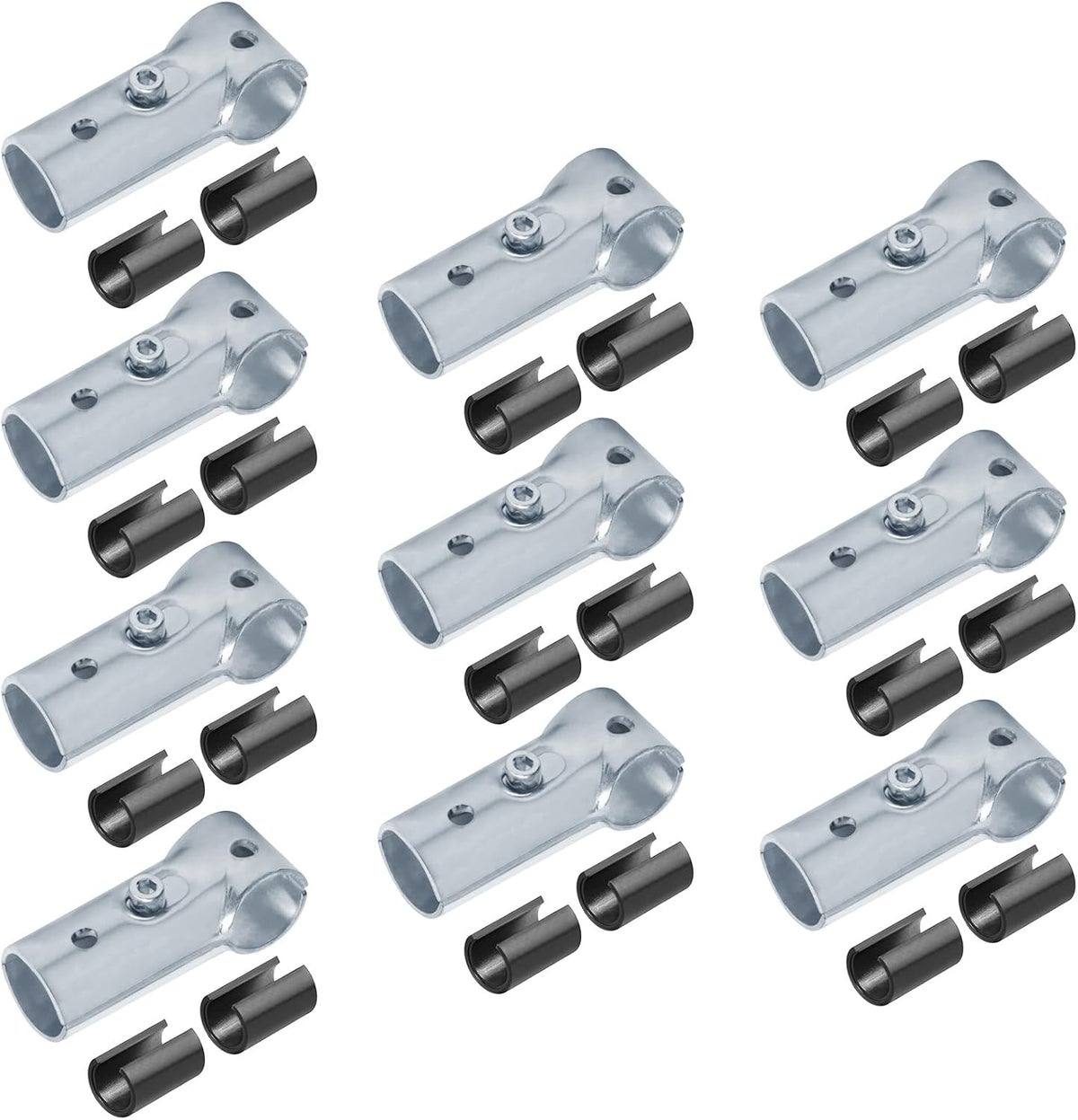 10 Sets T Pipe Connectors Tee Clamps, Fits 3/4" EMT Conduit Directly | Adapter Shims for 1/2" EMT