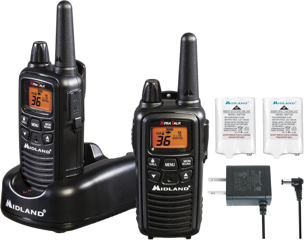 LXT600VP3 FRS License Free Walkie Talkies. Black, 2 Pack | Up to 30 Mile Range Walkie Talkie, 36 Channels, 121