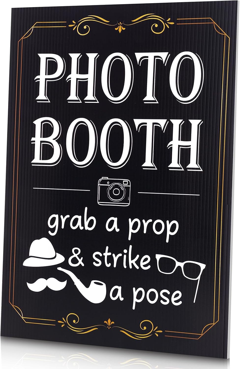 Happiness Photo Booth Sign with Stand Retro Party Photo Frame Props