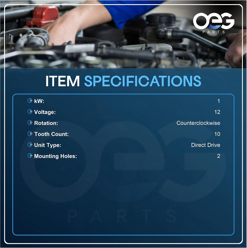 OEG Parts Starter Fits Kohler Courage 7000 Series 20-27HP 2005-2012