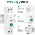 CUMSETZER 1-63A Adjustable WiFi Circuit Breaker, Smart WiFi Switch, 2Pack
