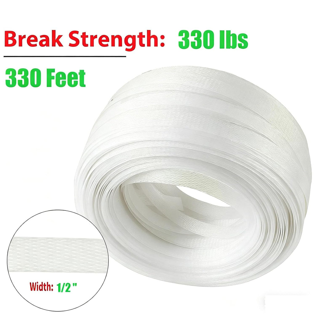 Plastic Packaging Banding Strapping Kit, 330' x 1/2'' Polypropylene Straps