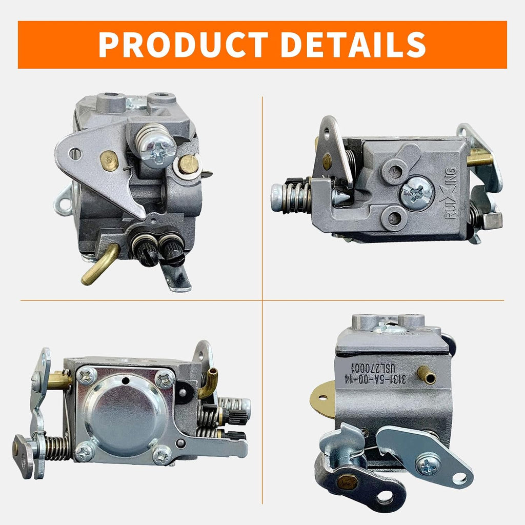 Ruixing OEM 1950 2050 2150 Carburetor For Poulan Chainsaw Parts 1900 2055 2175 2350 2375 2450 2550 222 260 262 Wild Thing Chainsaw Replaces 545081885 530069703 C1Q-W8 C1Q-W14 WT891 WT-324