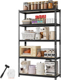 5-Tier Storage Shelf, 72" H Heavy Duty Adjustable Garage Shelving Unit 2180LBS Capacity, for Basement, Kitchen