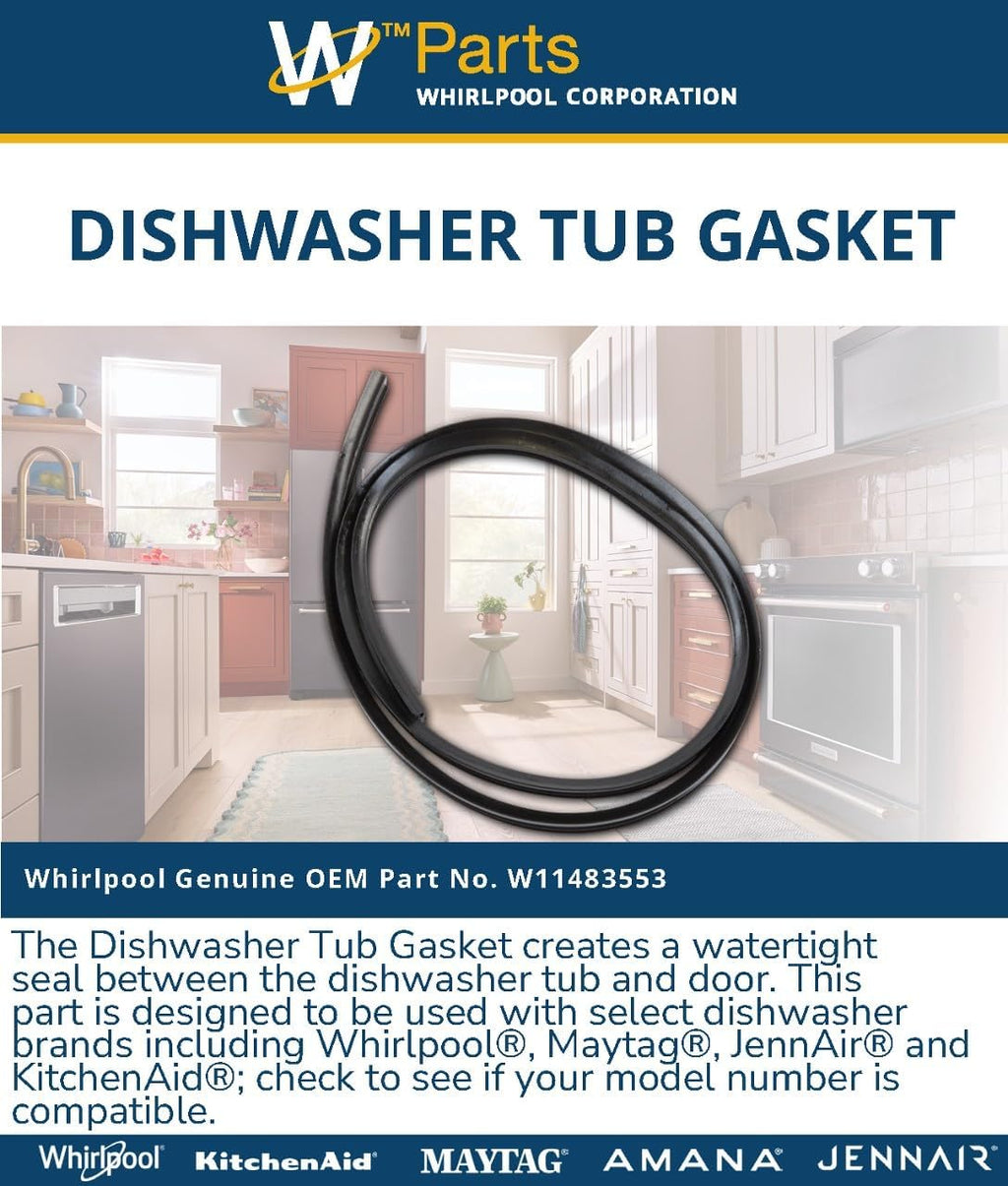Whirlpool W11483553 OEM Dishwasher Tub Gasket