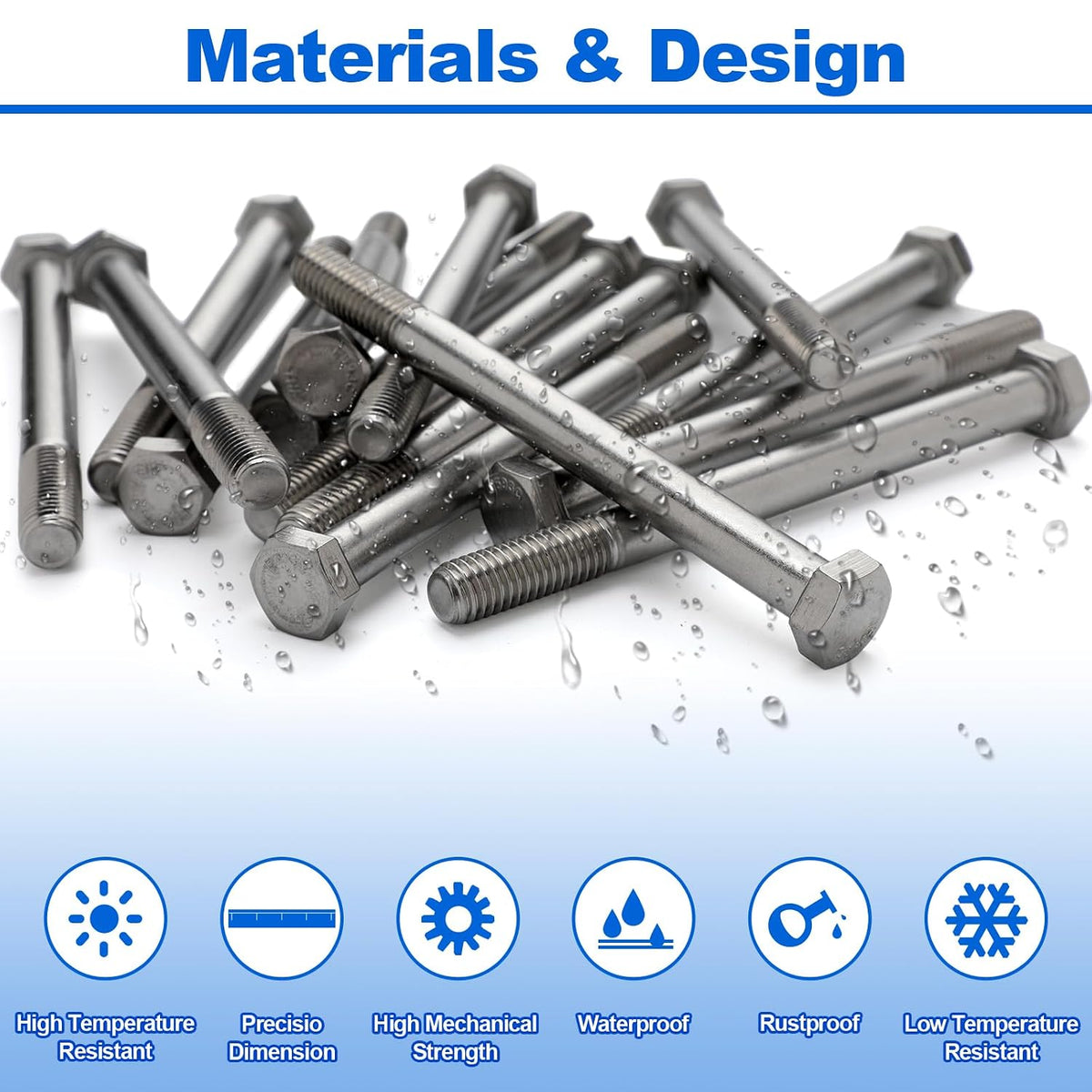 15 Pack 1/2-13 x 6'' Hex Head Cap Screw Bolt 304 Stainless Steel
