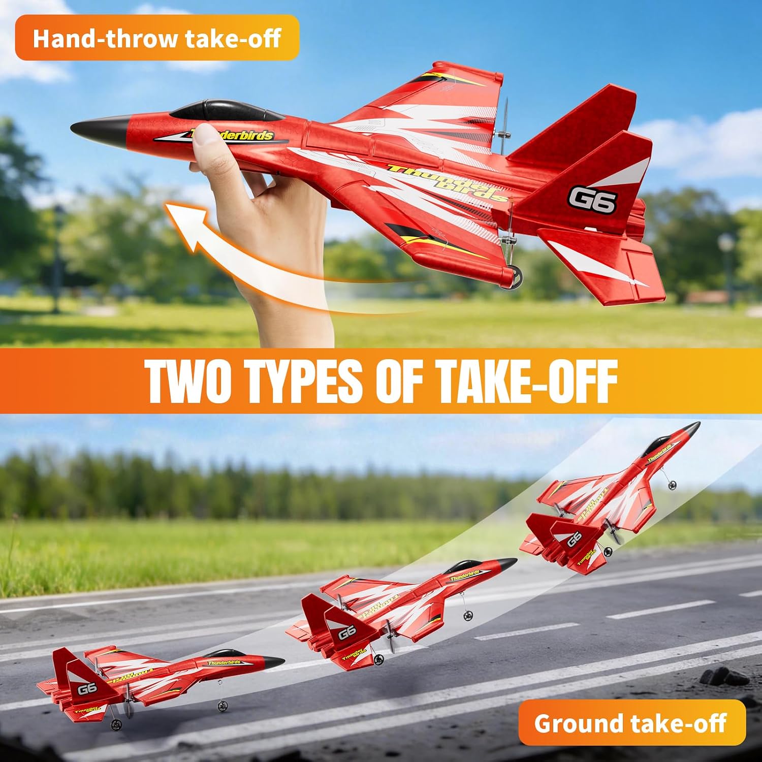 Foam RC Plane for Kids Adults Beginner, Remote Control Airplane RC Jet Helicopter Plane for Kids Adults, 2.4GHz