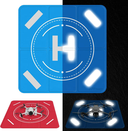 Drone Landing Pad Weighted, Nighttime Reflective & Foldable Launch Pad, Waterproof Helipad for DJI Mini 5/4/3