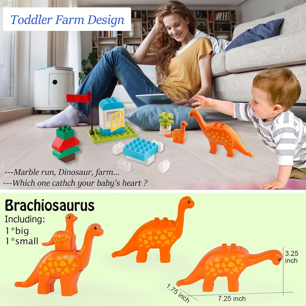 Marble Run Building Blocks, 145 PCS Classic Big Blocks STEM Toy