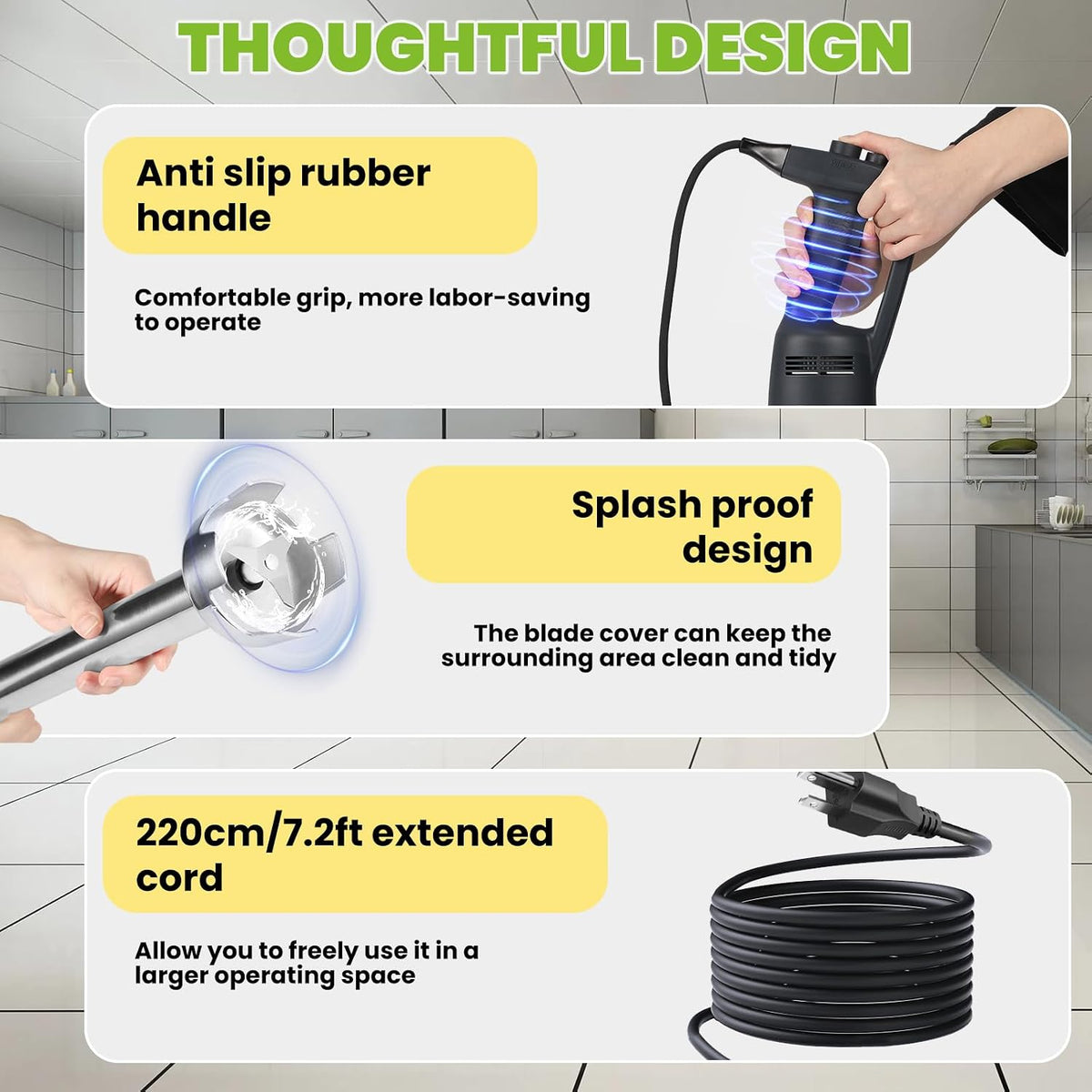 Commercial Immersion Blender Heavy Duty 20 Inch Removable Shaft