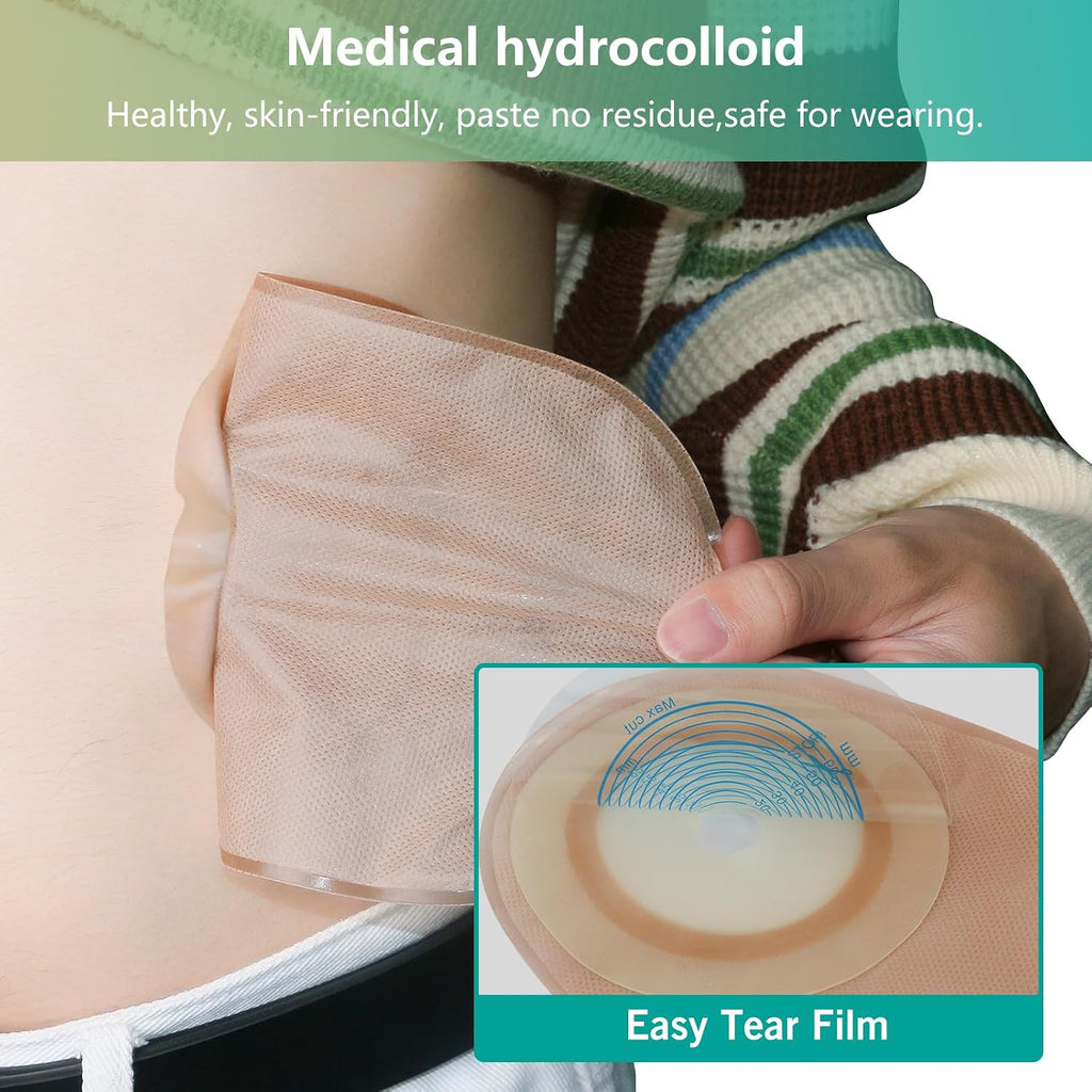 20 PCS Colostomy Bags,Ostomy Supplies,One-Piece Closed Ostomy Bags for Ileostomy Stoma Care