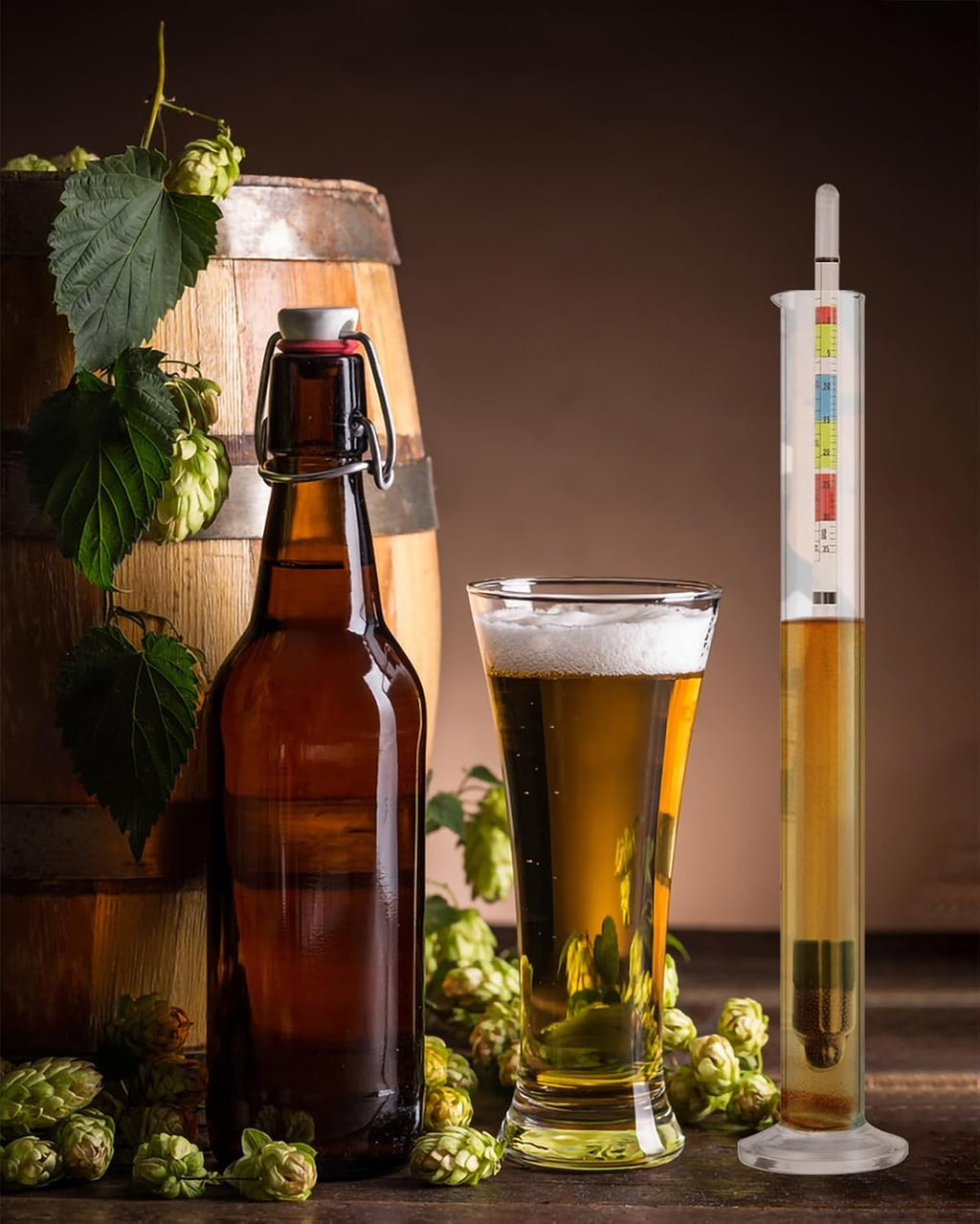 Triple Scale Hydrometer, Specific Gravity Hydrometer for Wine Making, Mead, Kombucha & Beer, Mead Making Kit, ABV