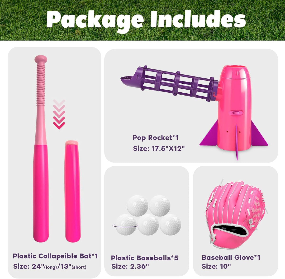 Kids Baseball Pitching Machine, Auto Pop-Up Trainer for Hitting Practice