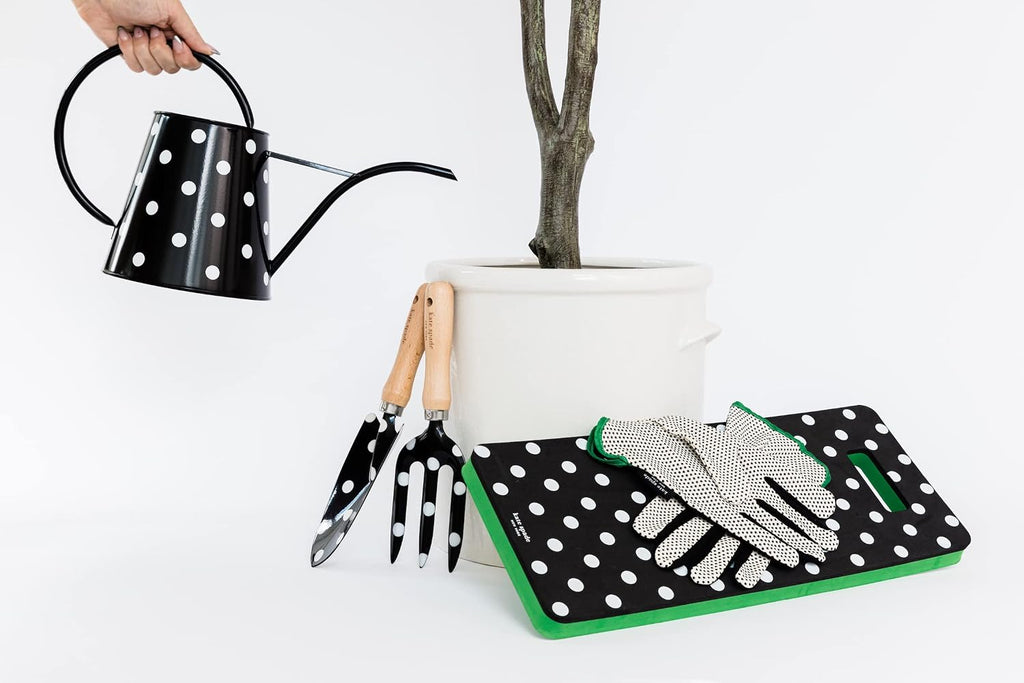 Garden Kneeler and Gardening Gloves for Women, Cute Garden Tool Set with Thick Kneeling Pad and Yard Gloves, Picture Dot