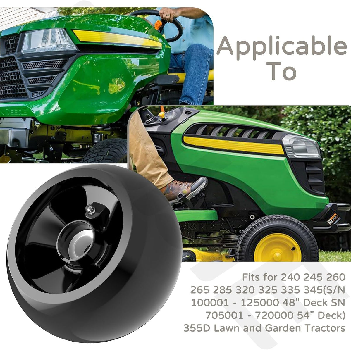 4 Set AM125172 Plastic Deck Gauge Wheel Kit Compatible with Joh-n Deere