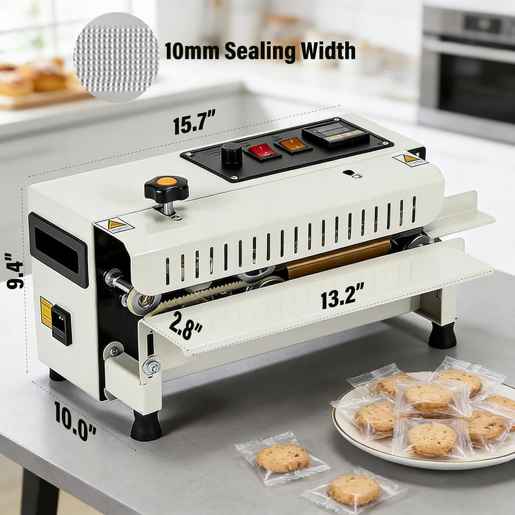 FR-400 Commercial Heat Sealer Machine, Automatic Continuous Bag Band Sealer, Horizontal Heat Sealing Machine with