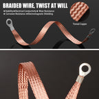 Ground Strap, 8pcs 10/13/15/20 inch Grounding Strap (Brown-Thicken)