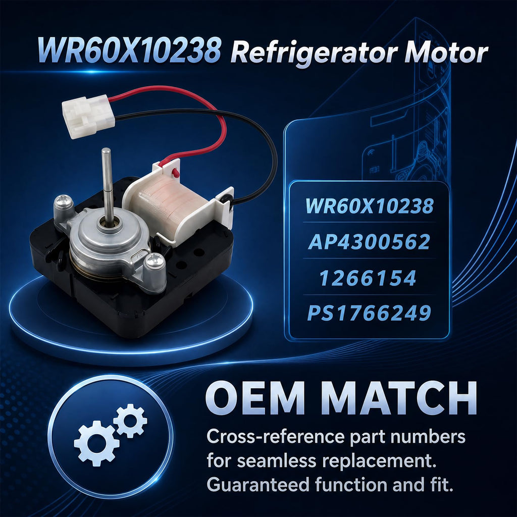 IPJCZ WR60X10238 Condenser Fan Motor Compatible with Refrigerators