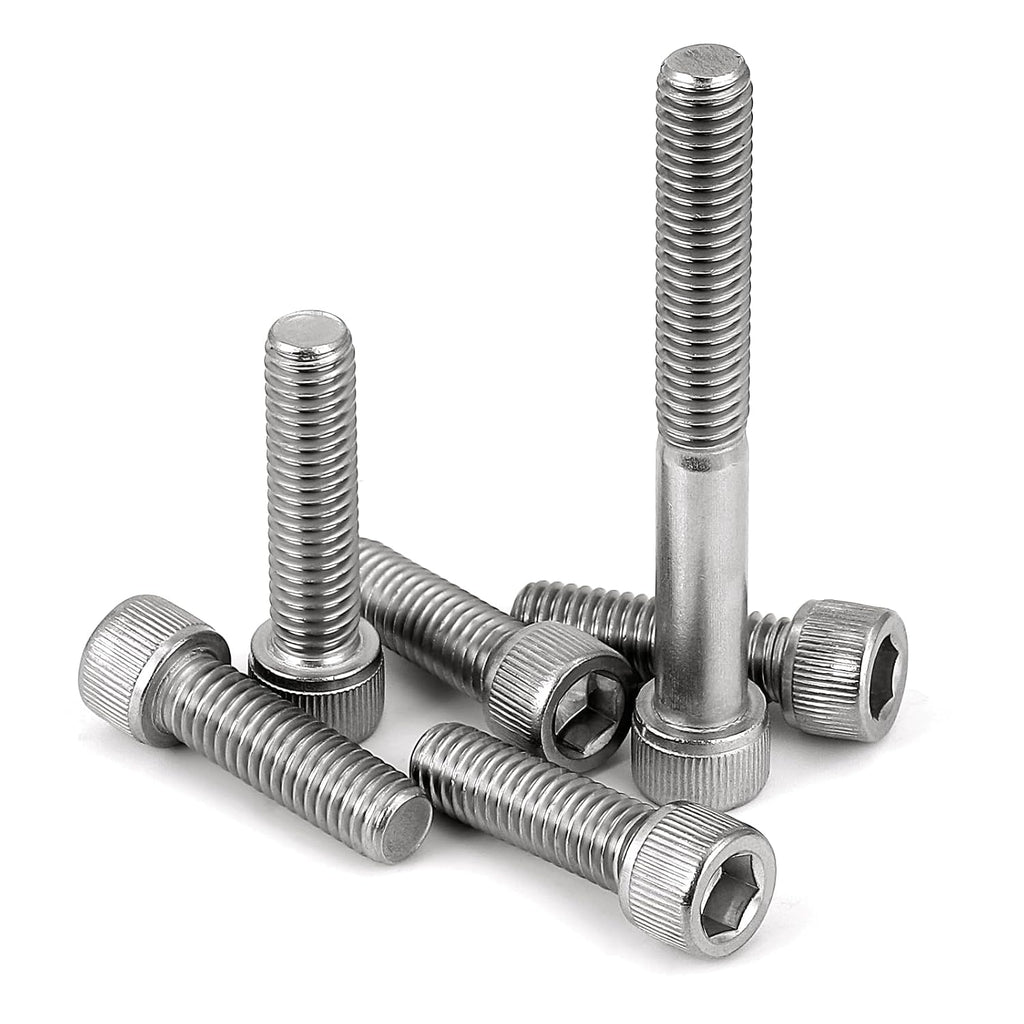 1/4-20 x 2 Socket Head Cap Screws, Allen Socket Drive, Stainless Steel 18-8 (304), Full Thread, Bright Finish, Machine Thread, 25 PCS