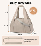 Gym Bag for Women with Yoga Mat Holder, Khaki