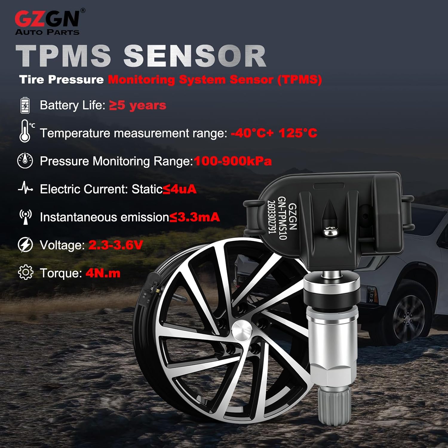 4-Pack TPMS Tire Pressure Monitoring Sensors,315MHz Pre-Programmed,Compatible with Toyota Avalon Camry Corolla