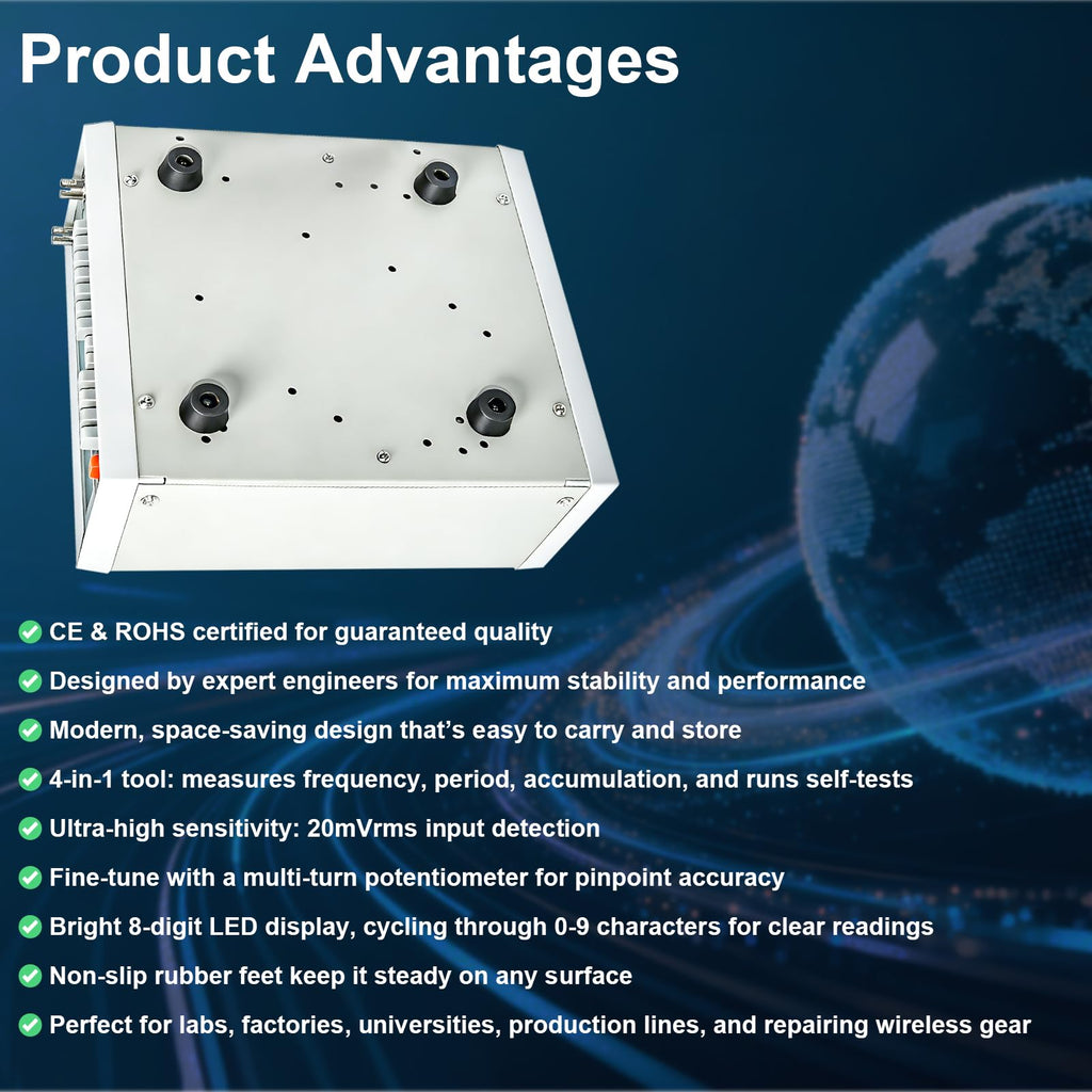 High Precision Frequency Counter with 8-Digit LED Display, 10HZ-2.7GHZ