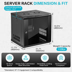 9U Wall Mount Server Rack Cabinet for 19'' IT Equipment, AV Device