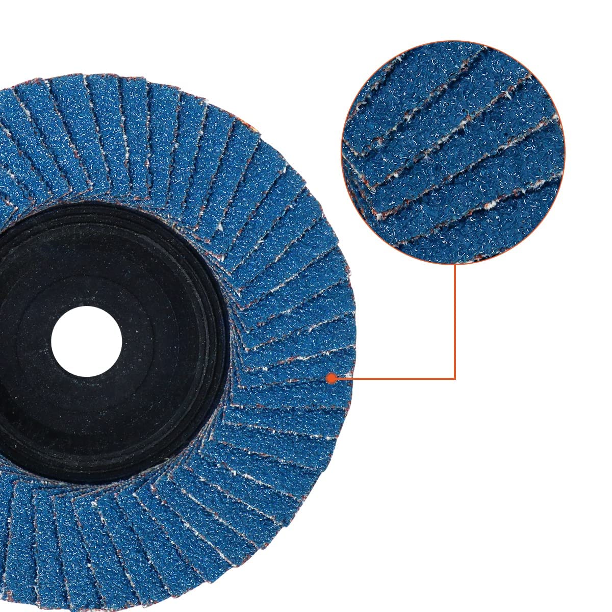 3 x 3/8'' 10 Pack Flap Discs for Angle Grinder, 60 Grit, Type 27