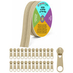 #5 Khaki Nylon Zippers by the Yard with 25 Pulls