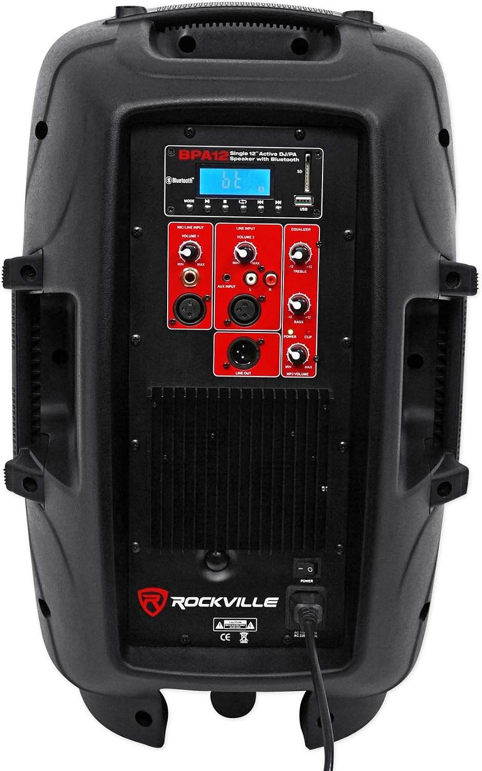 BPA12 12" Professional Powered DJ PA Speaker, with Bluetooth | 600W Peak, 150W RMS, USB and SD MP3 Playback, XLR and