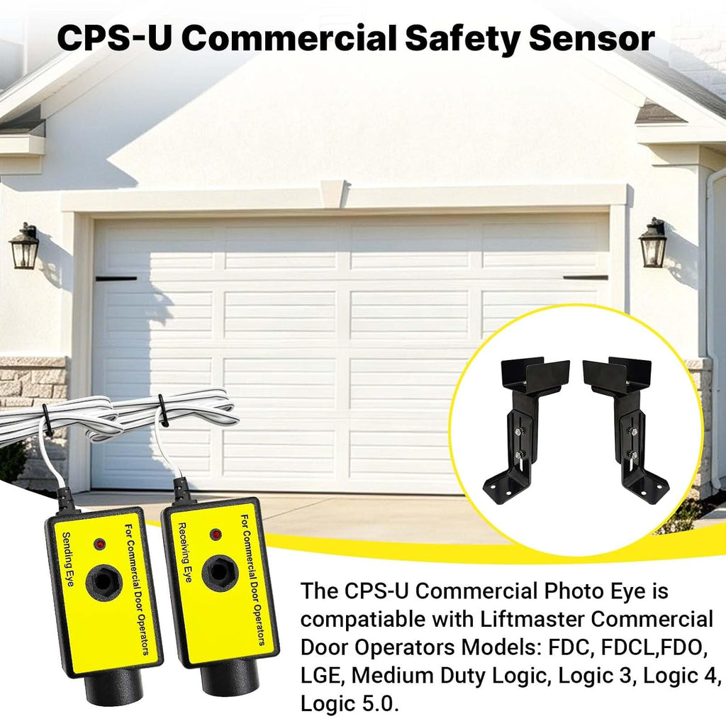 Replacement for liftmaster CPS-U Commercial Photo Eyes, CPS-U Garage Door Sensor Kit Compatible with liftMaster