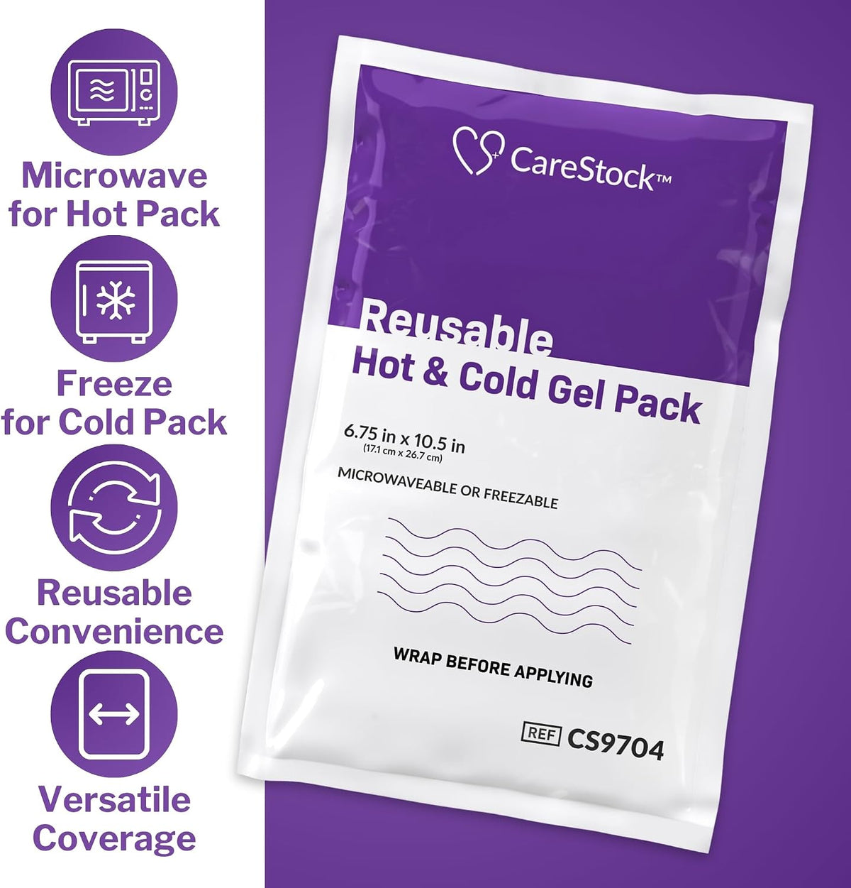 Reusable Hot and Cold Gel Packs, Large, 6.75 x 10.5 in